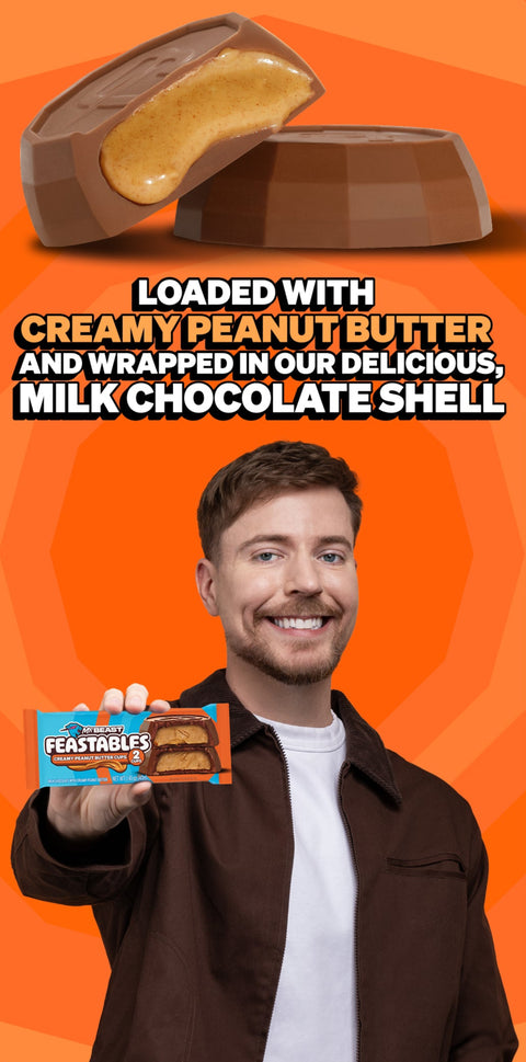 LOADED WITH 
CREAMY PEANUT BUTTER
AND WRAPPED IN OUR DELICIOUS,
MILK CHOCOLATE SHELL