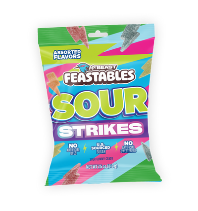 Assorted Flavors Sour Strikes 7.5oz Bag - USGM1007-9X
