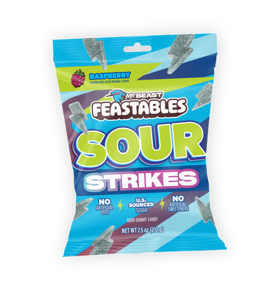 Raspberry Sour Strikes 7.5oz Bag - USGM1005-9X