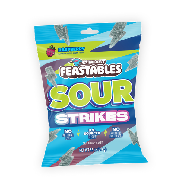 Raspberry Sour Strikes 7.5oz Bag - USGM1005-9X