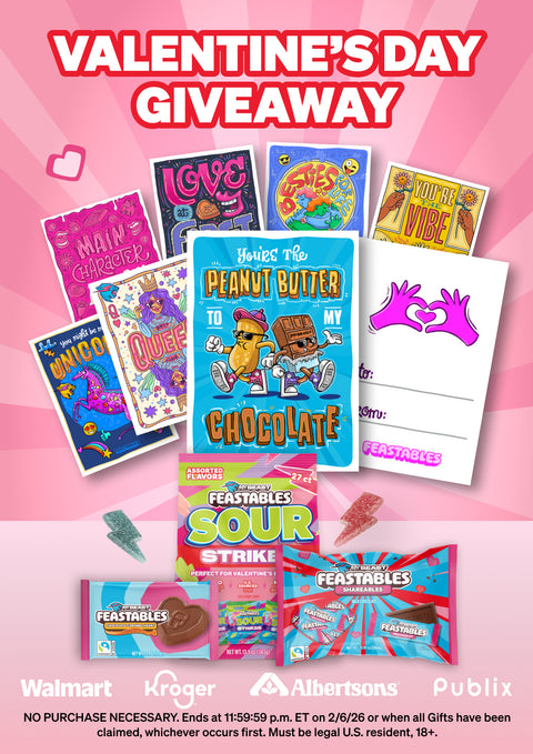 Valentine's Day Giveaway! Find our Valentine's Day treats at Walmart, Kroger, Albertsons & Publix stores. NO PURCHASE NECESSARY. Ends at 11:59:59 p.m. ET on 2/6/26 or when all Gifts have been claimed, whichever occurs first. Must be legal U.S. resident, 18+. 